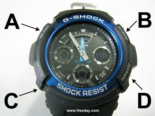 G-SHOCK AW-591-2ADR 時計合わせ